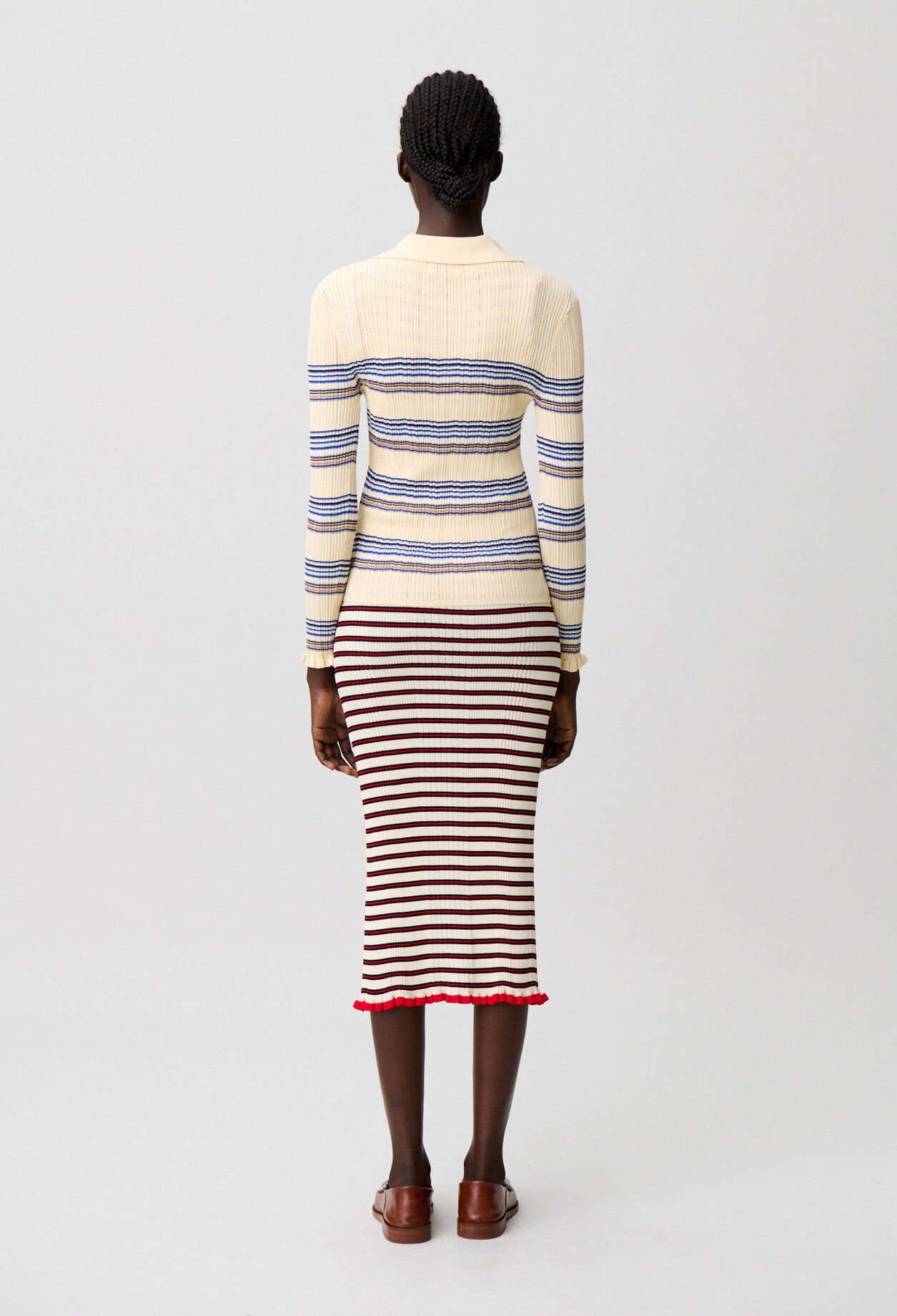 Multicolour striped knit top