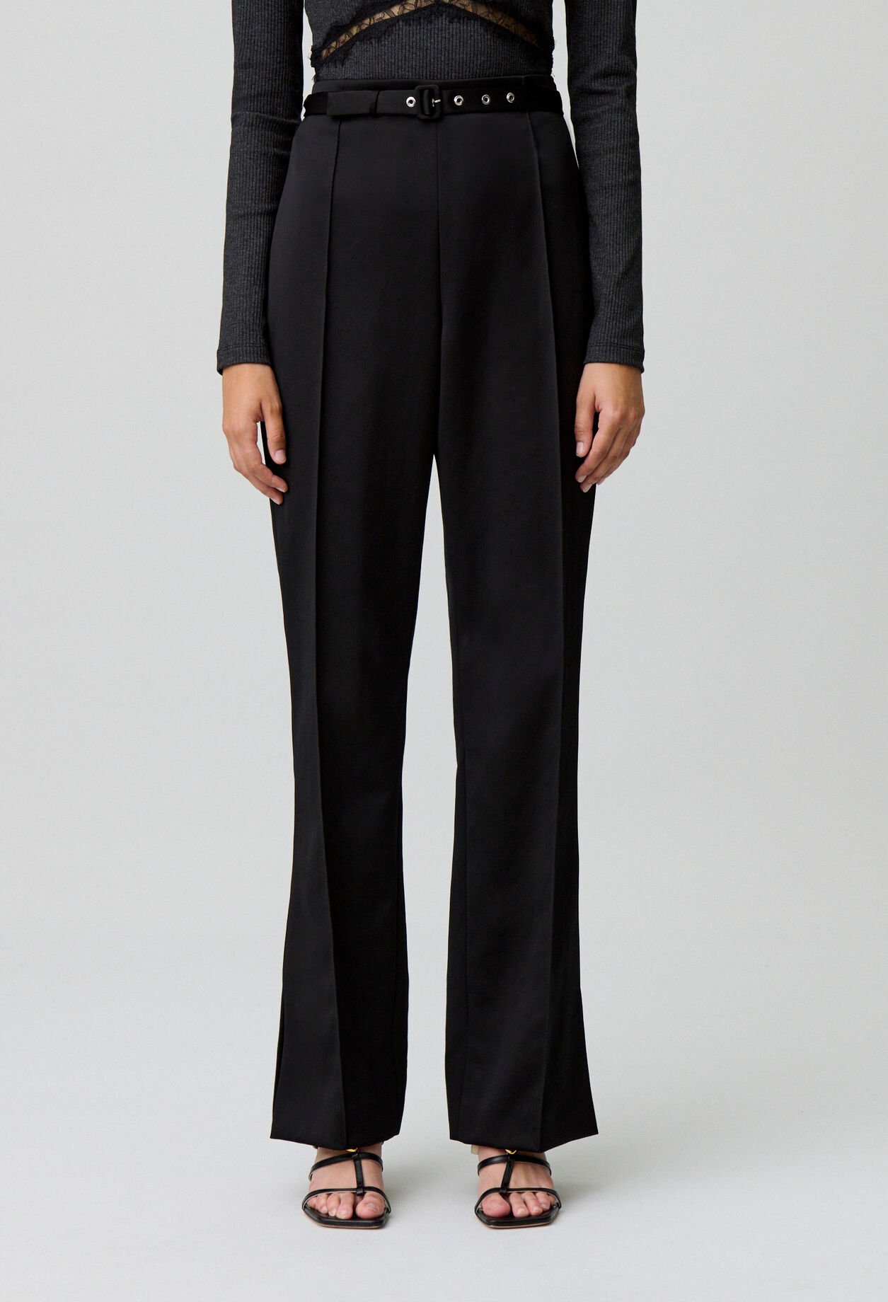 Pantalon droit satiné