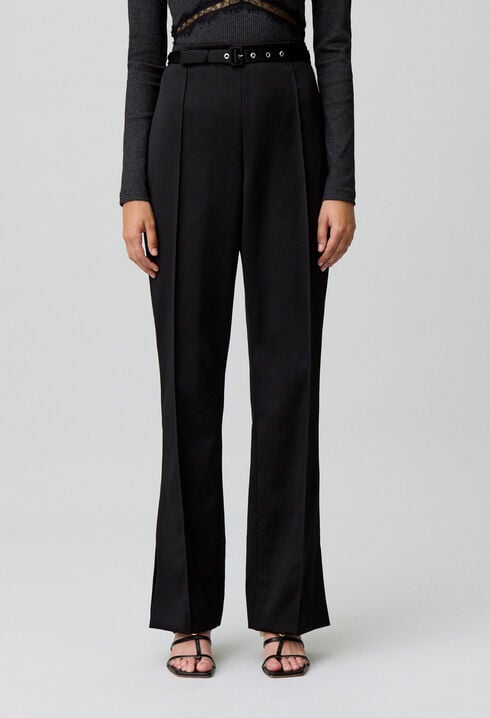 Pantalon droit satiné