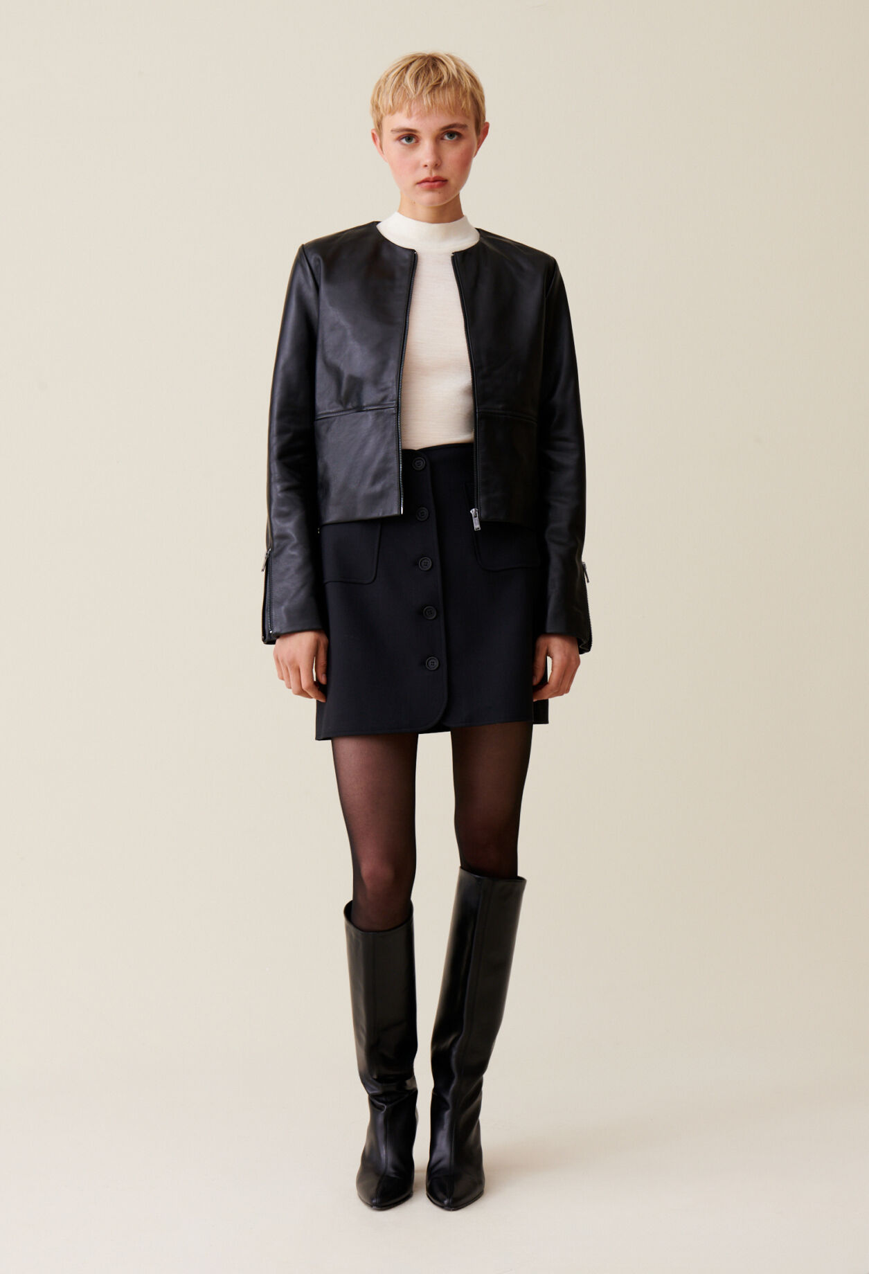Mini veste en cuir outlet