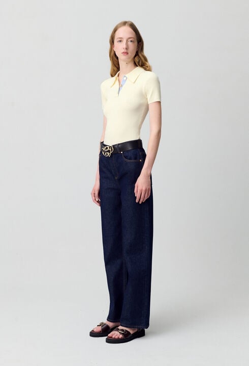 Top polo maille fine