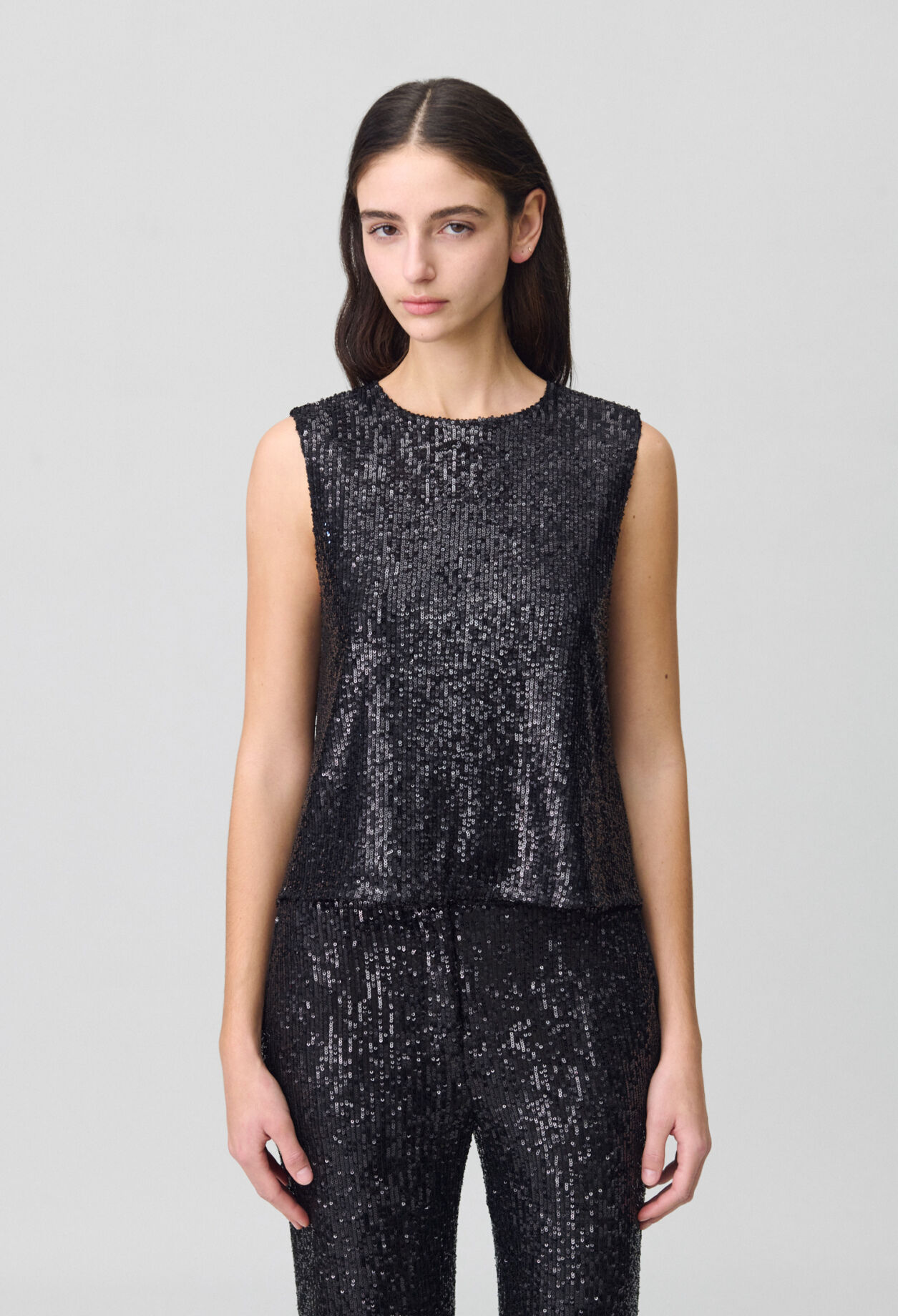 Top à sequins noir