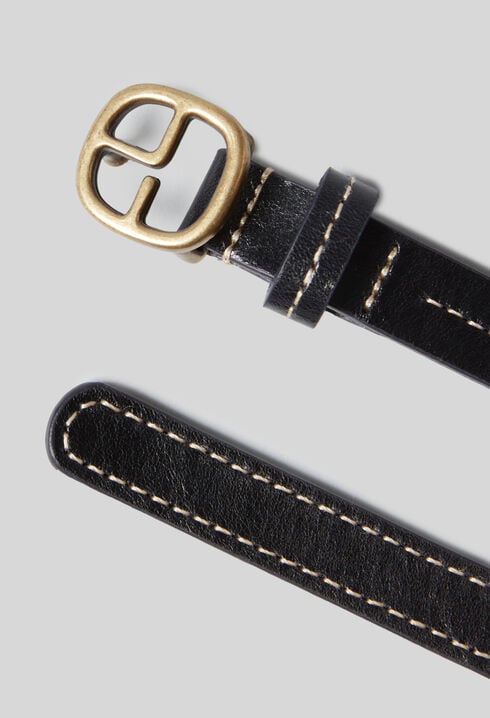 Ceinture cuir contrastée