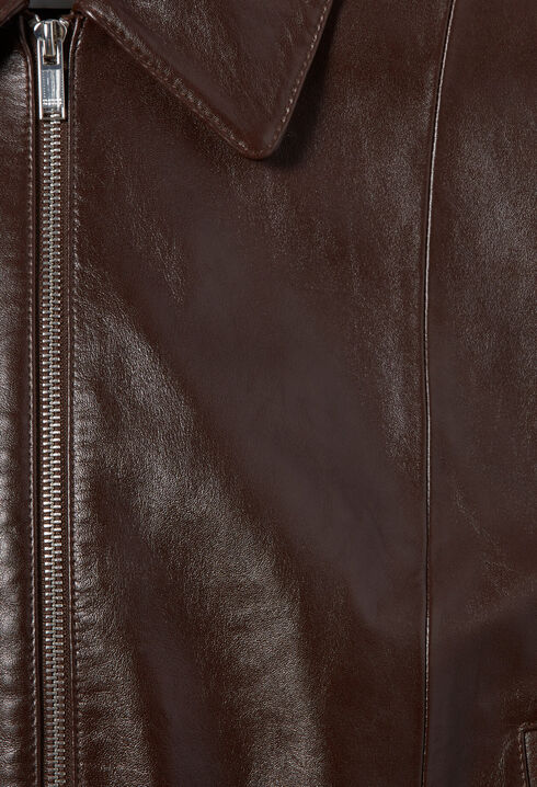 Blouson cuir brillant casual