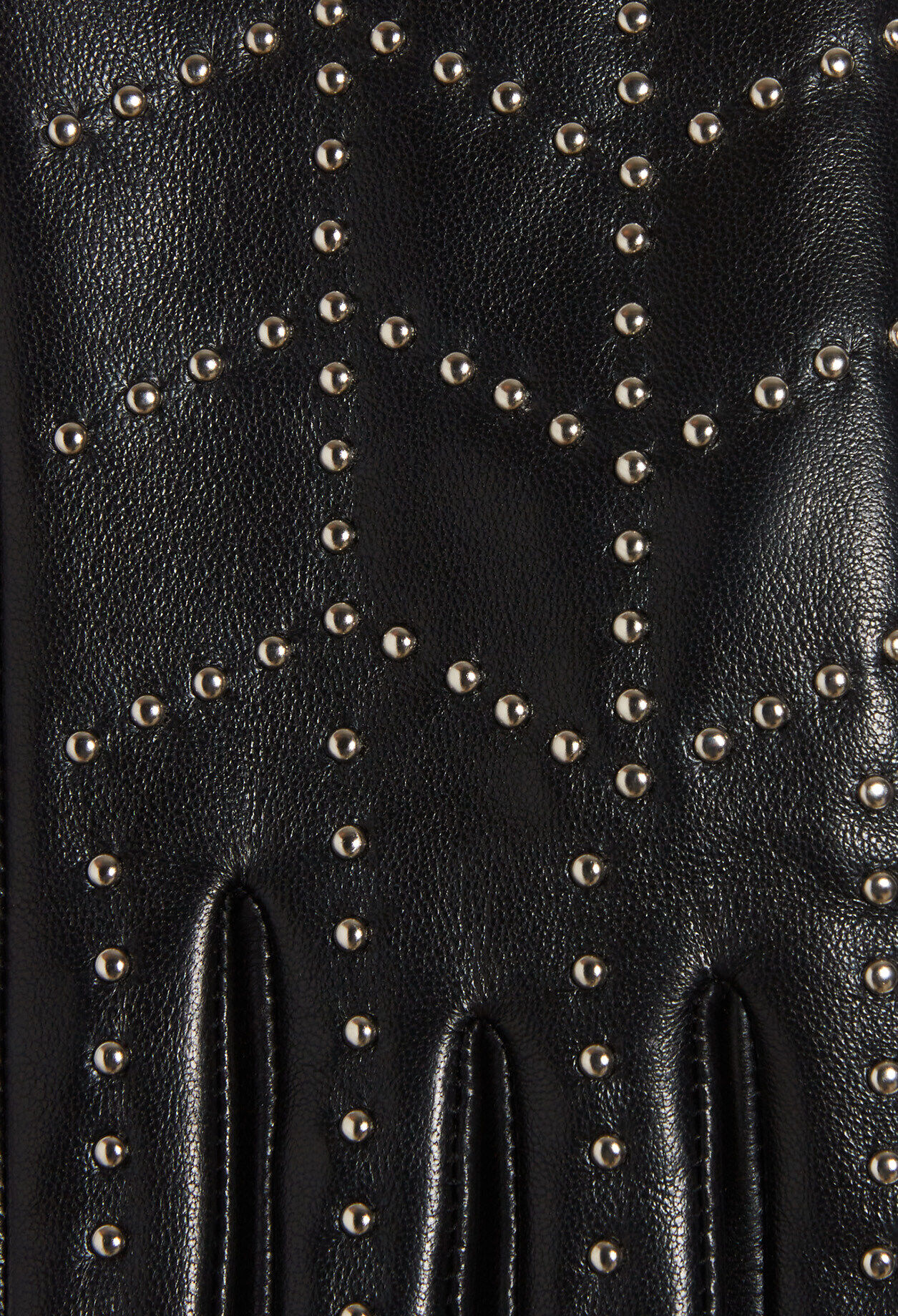 Gants noir cuir cloutés
