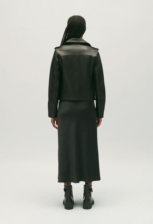 Black smooth leather jacket