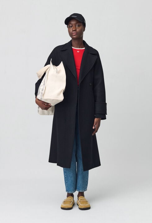 Manteau mi-long laine mélangée
