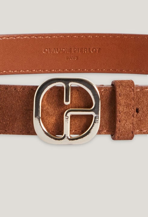 Ceinture cuir suède caramel