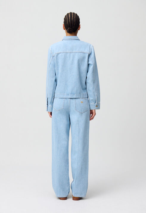 Denim jacket with Peter Pan collar