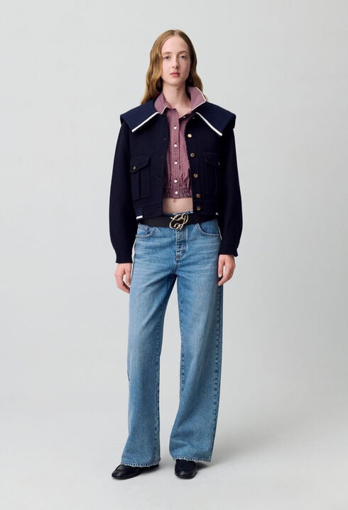 Manteau court laine