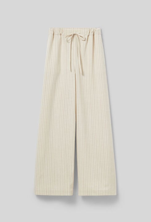 Pantalon large à rayures