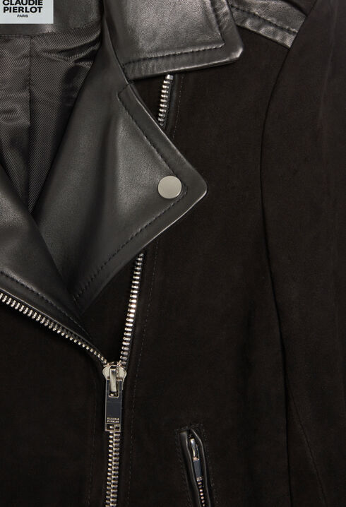 Veste en cuir noir
