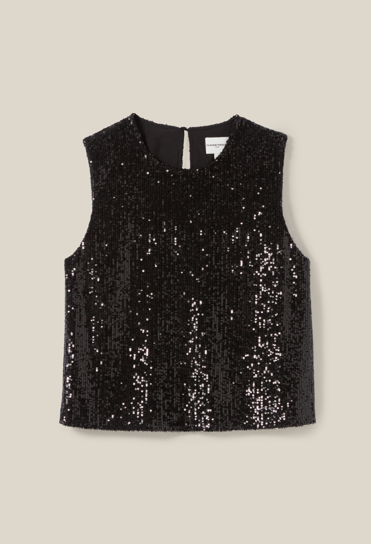 Top à sequins noir