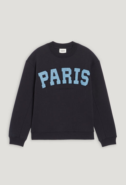 Pull Paris bleu marine