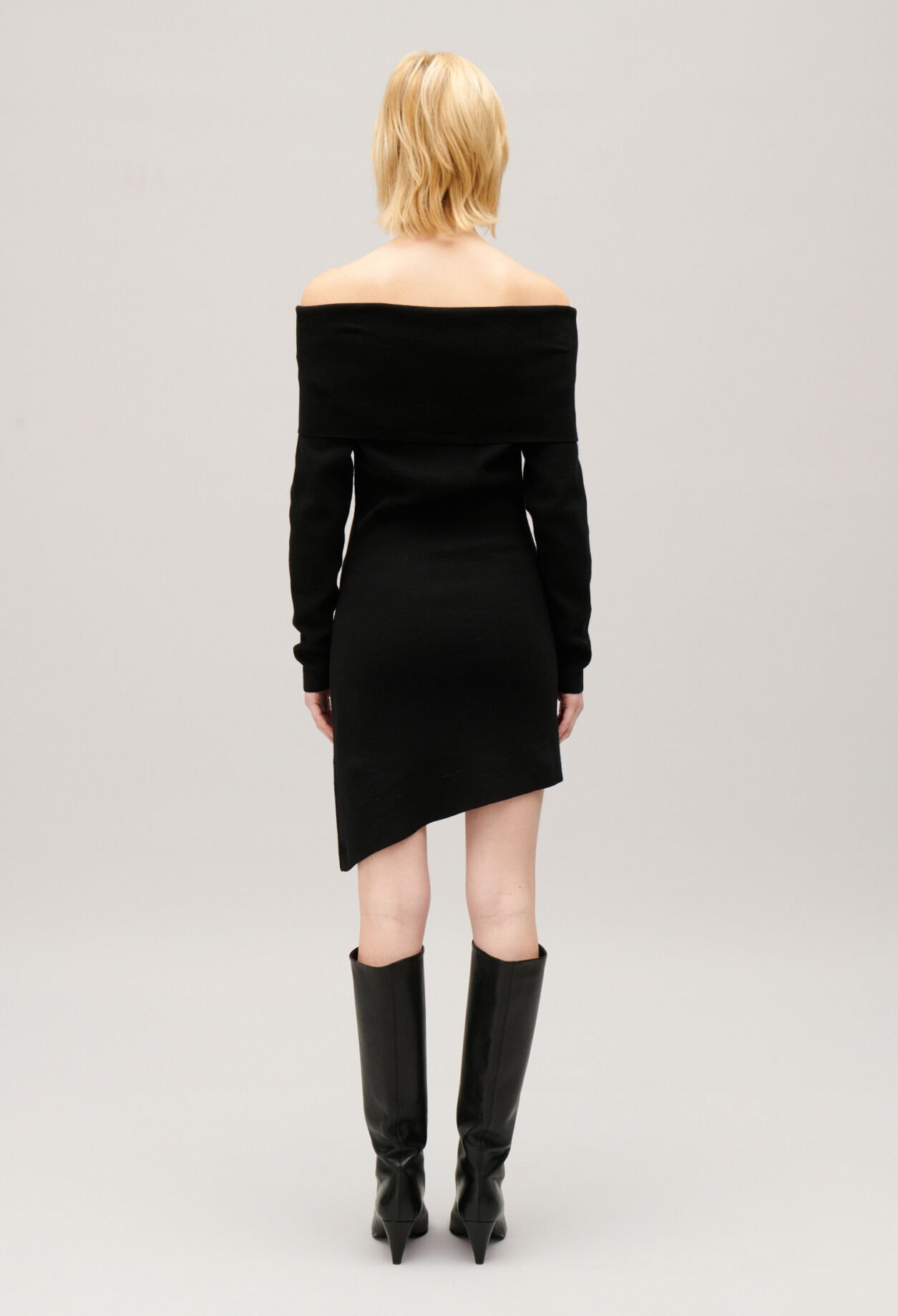 Asymmetric knitted dress