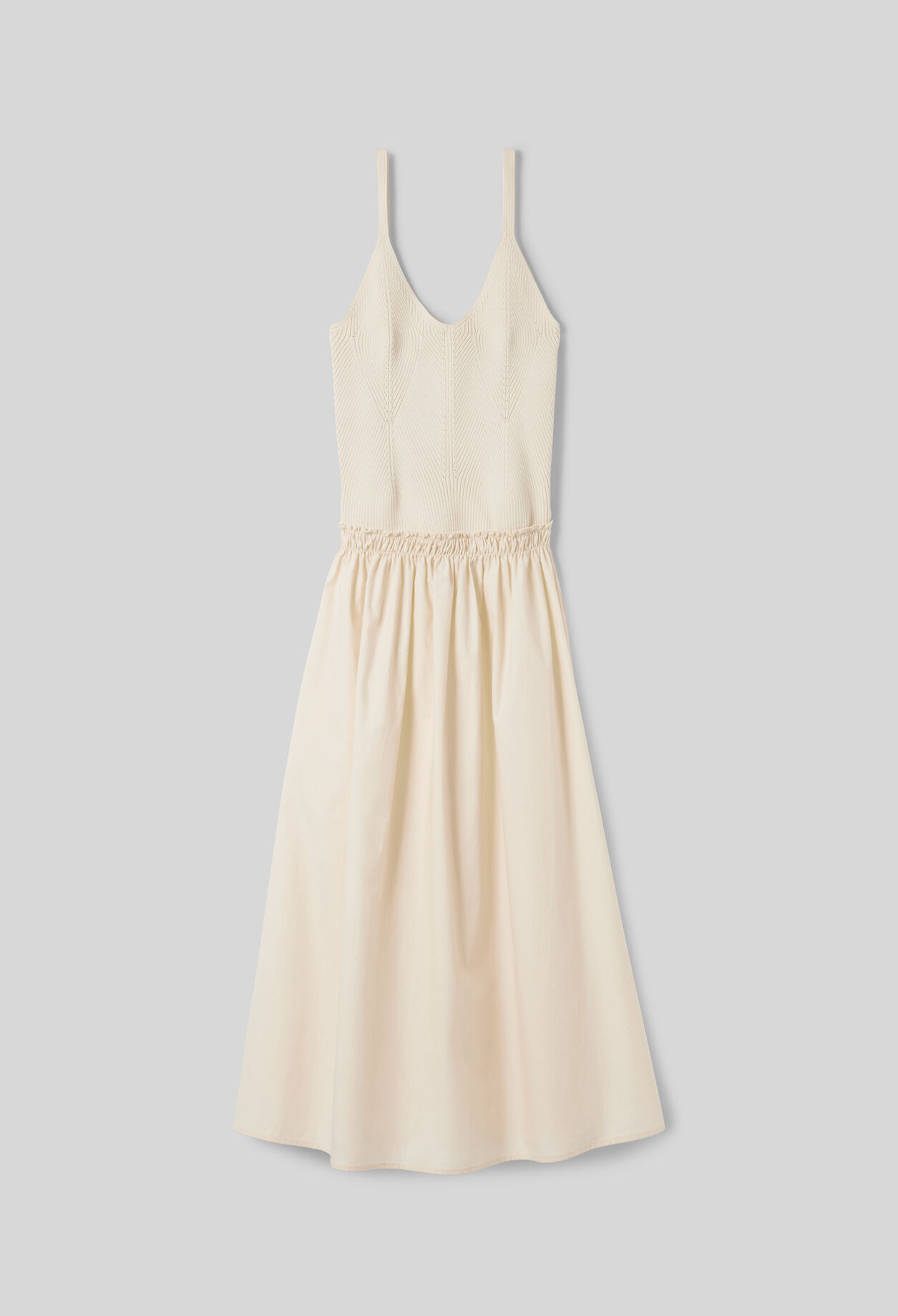 Midi dress with knit bodice