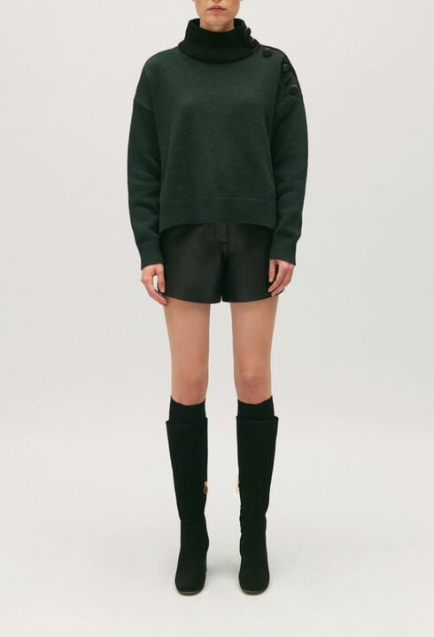 Cropped wool jumper