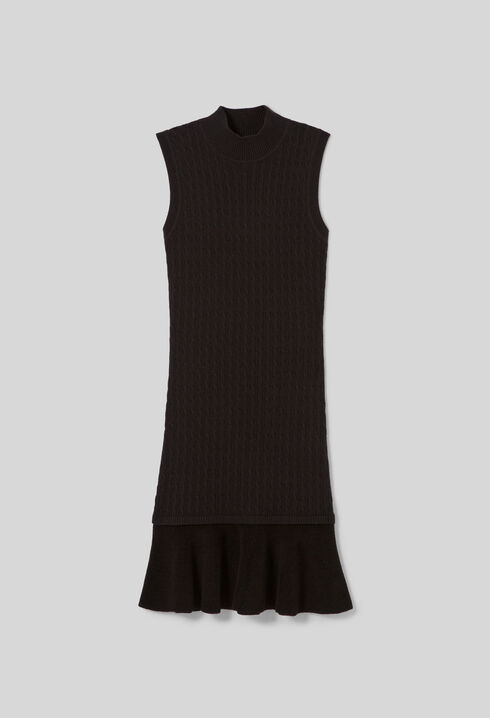 Robe maille col roulé