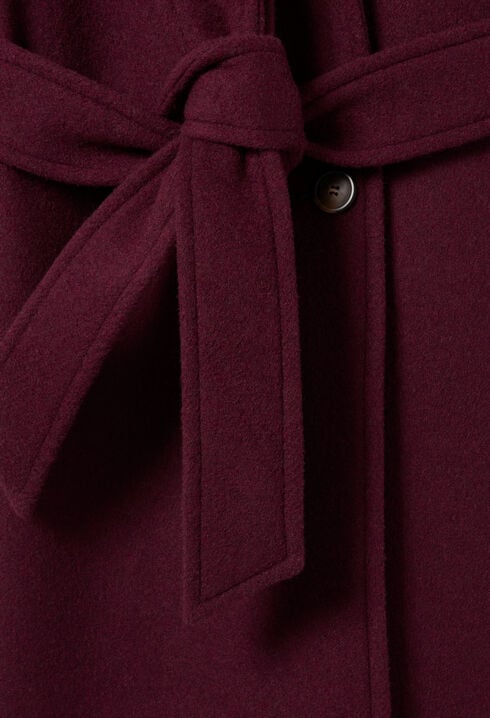 Manteau long croisé laine