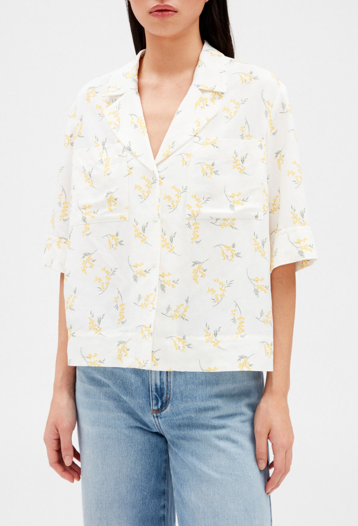 Chemise manches courtes mimosa