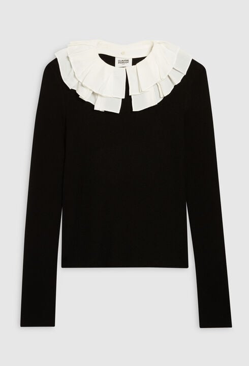 Two-tone jumper with removable collars
