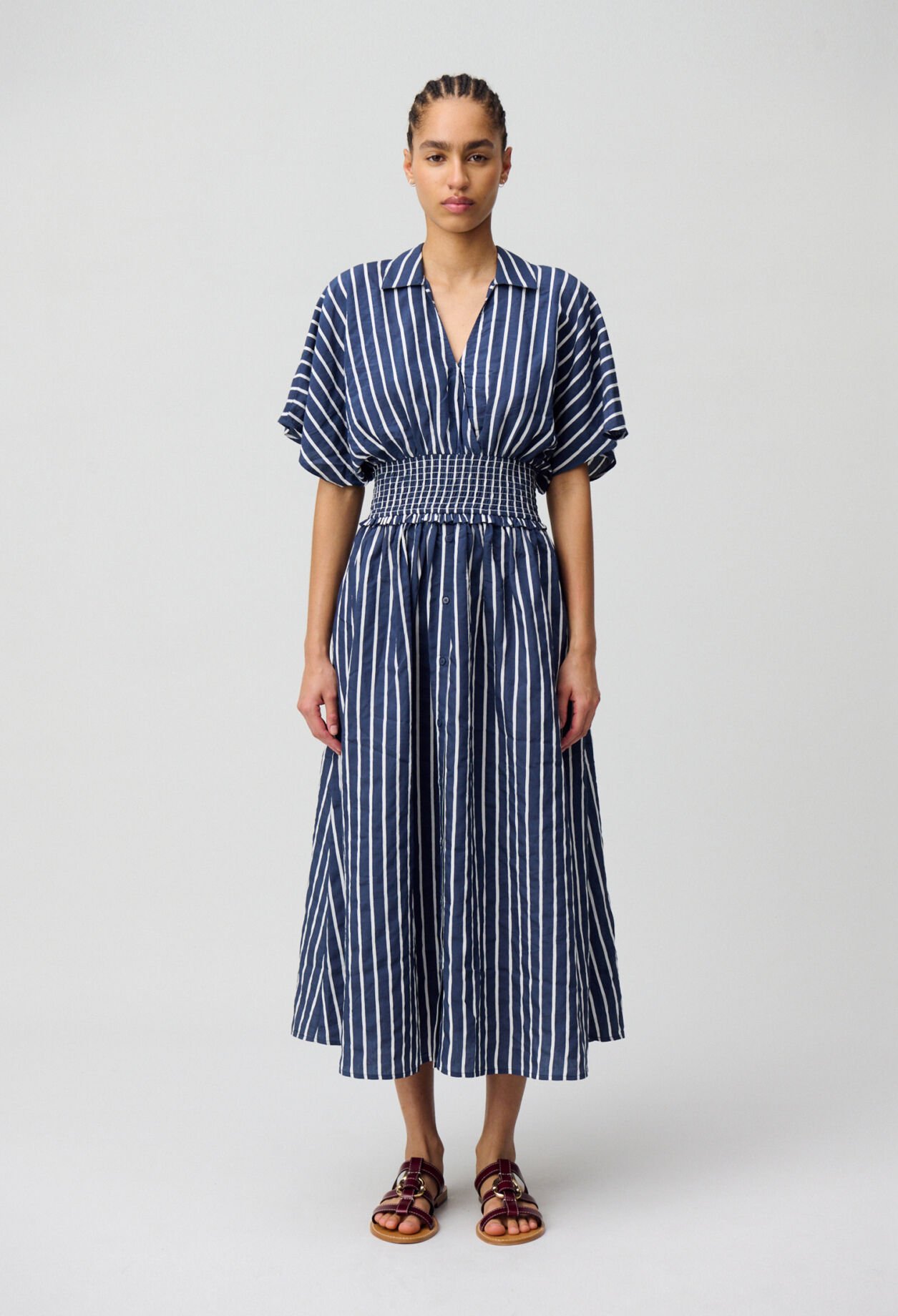 Striped wrap dress