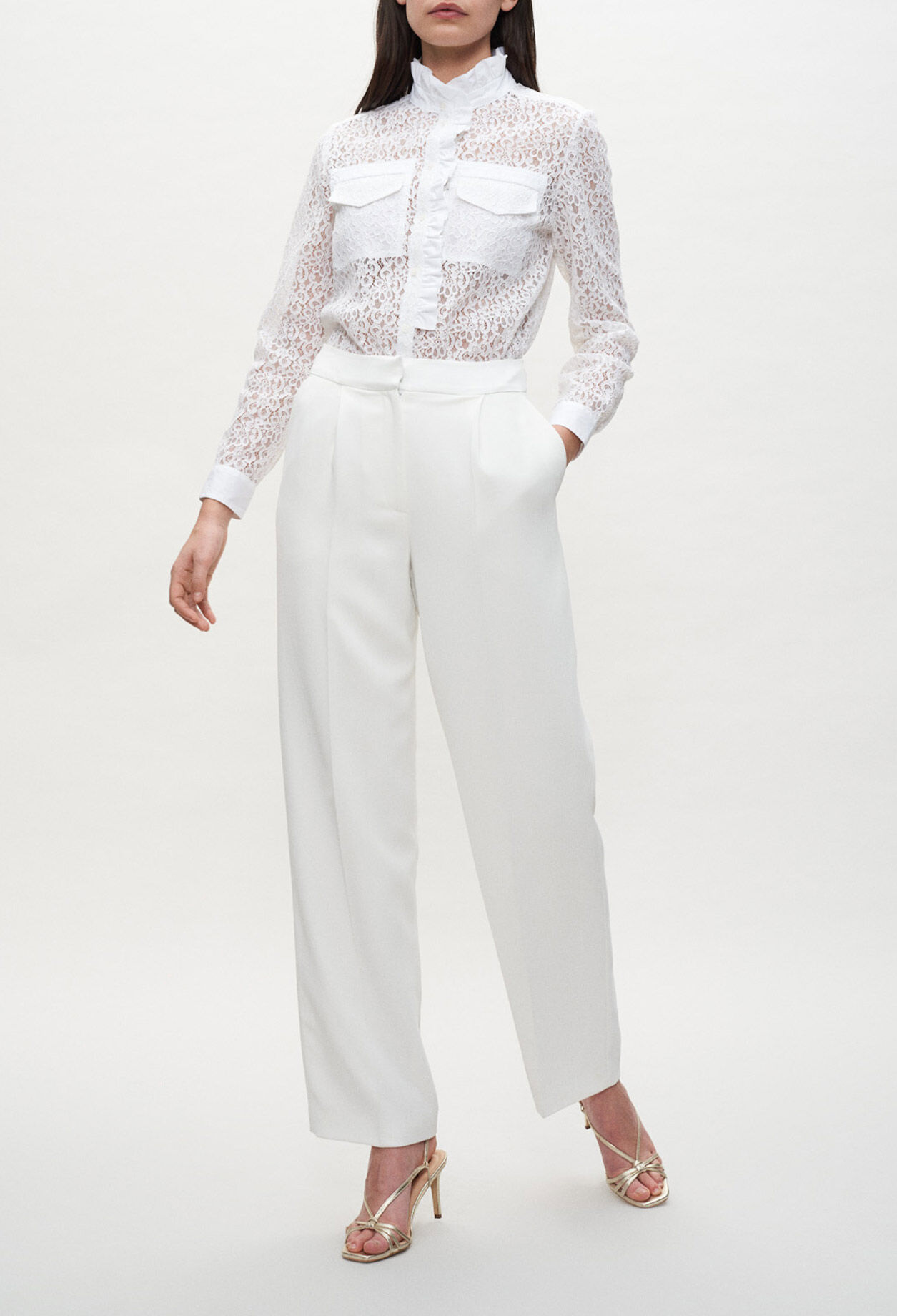 Off-white lace shirt