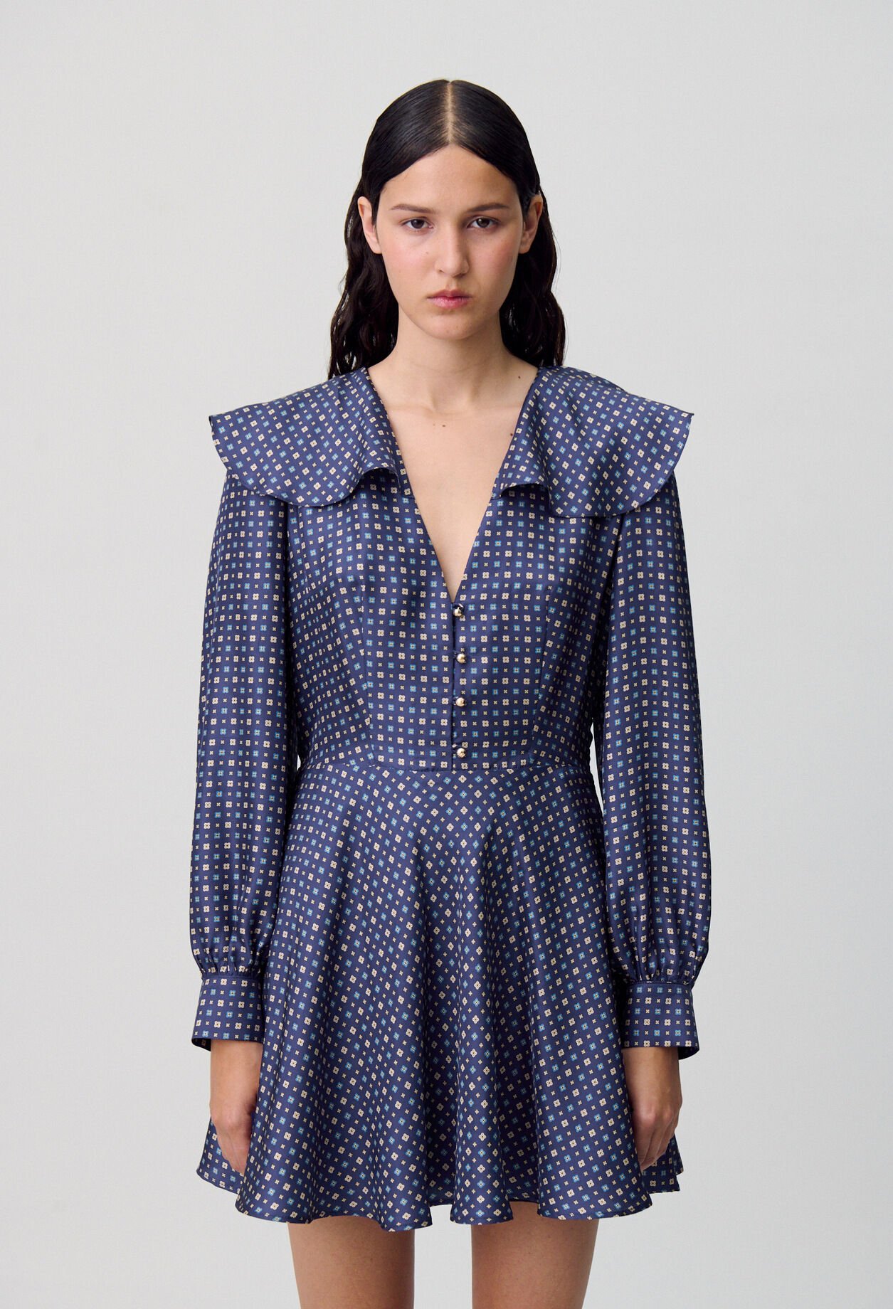 Robe courte soie imprimée