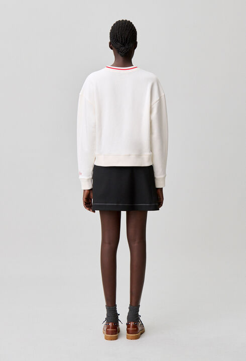 Sweat col rond broderie CP