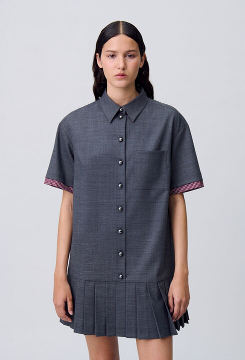 Pleated Mini Dress