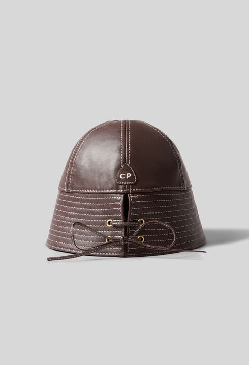 Bob cuir surpiqûres contrastées