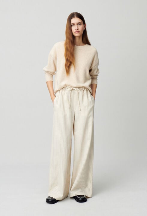 Pantalon large à rayures