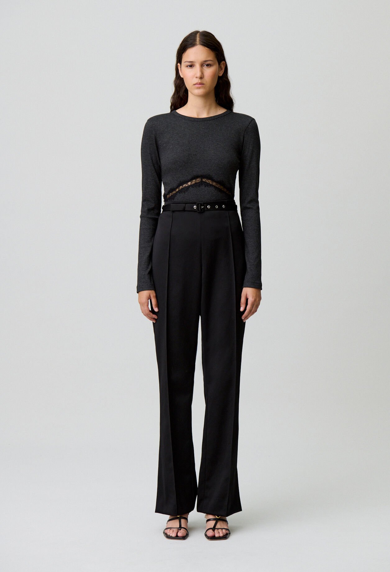 Pantalon droit satiné