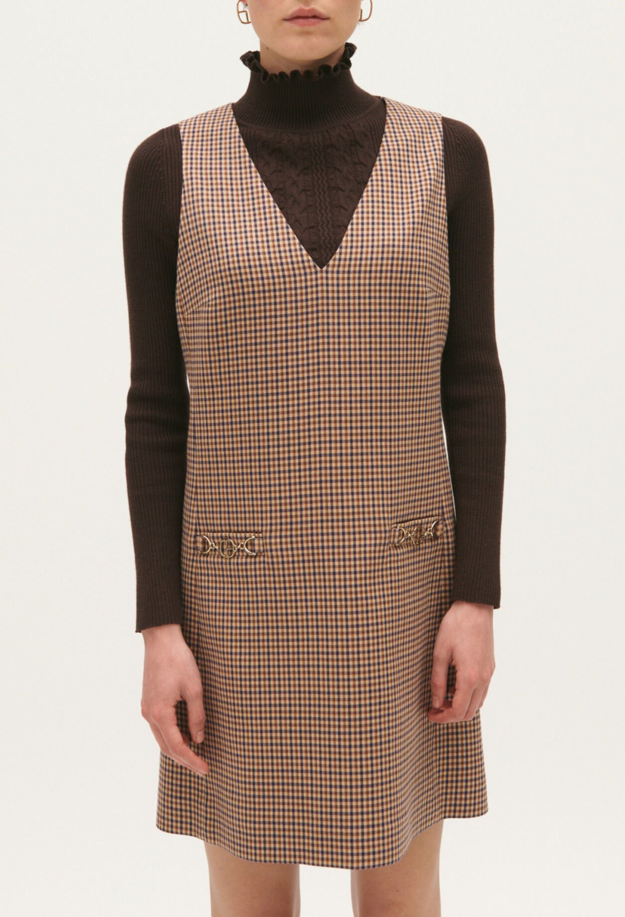 Camel print short dress