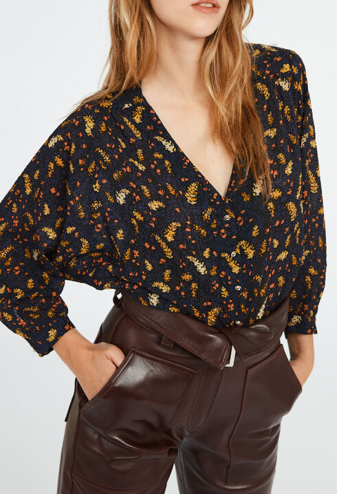 Leaf print blouse