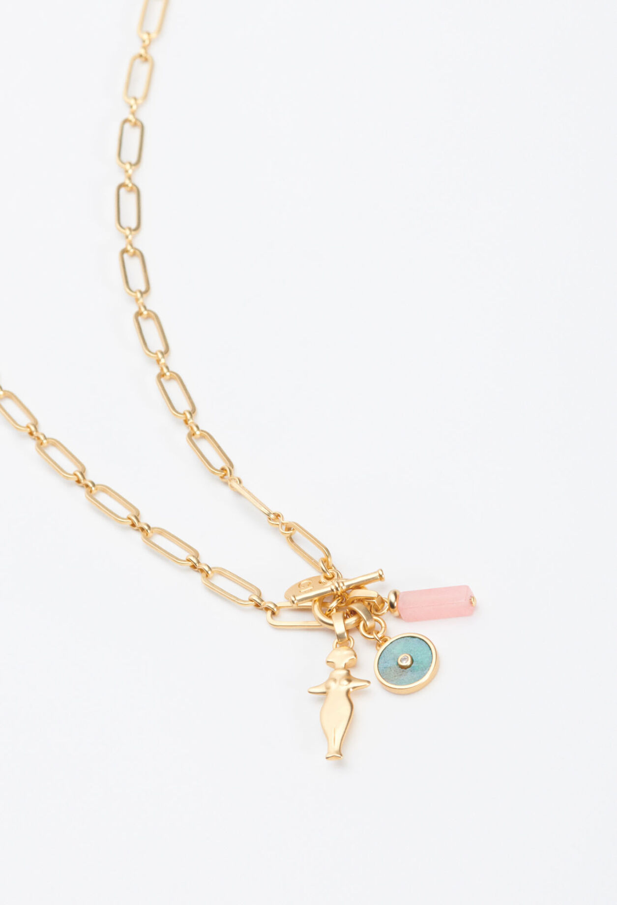 Long gold necklace