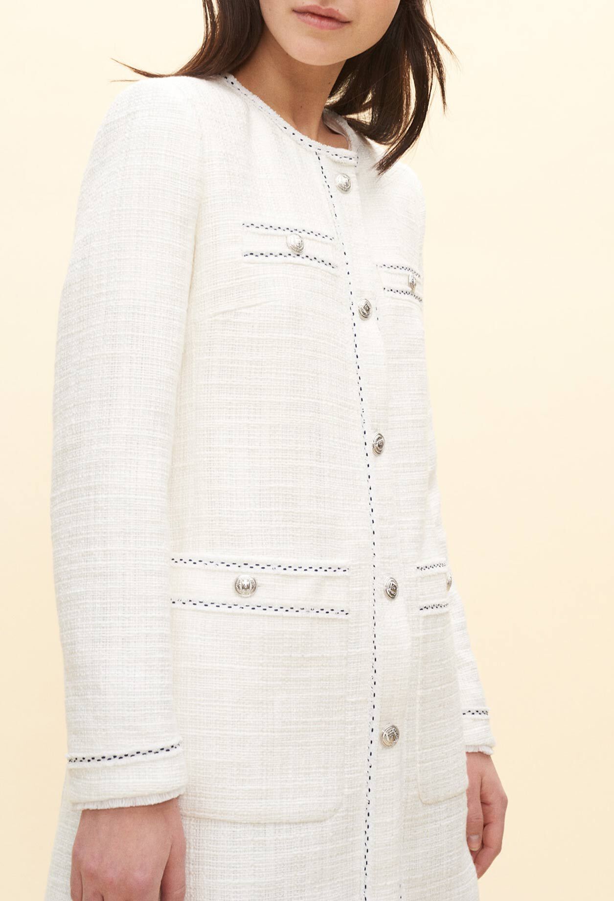 Tweed-style longline jacket