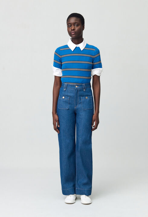 Jean large taille haute 
