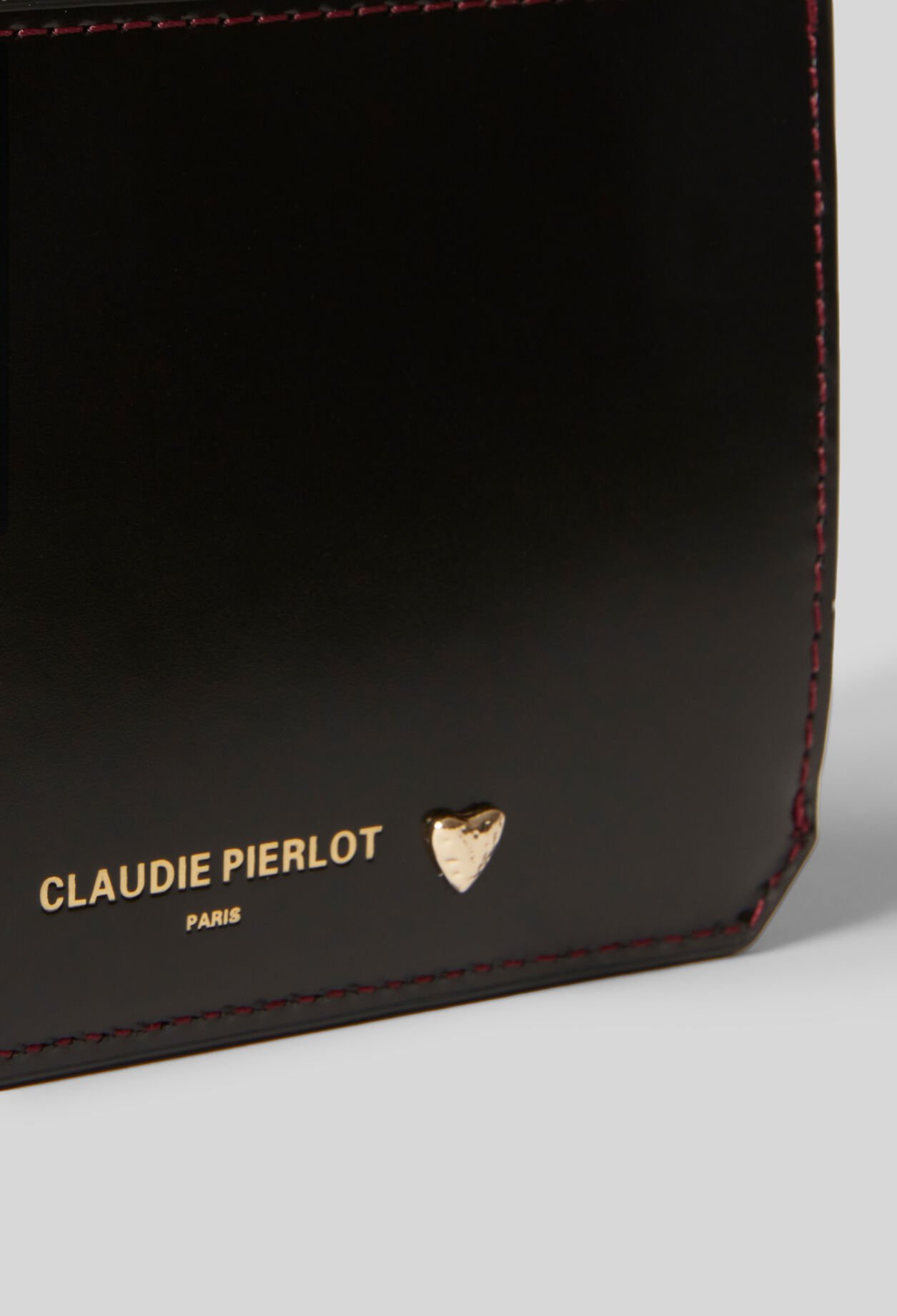 Gold Heart Leather Card Holder