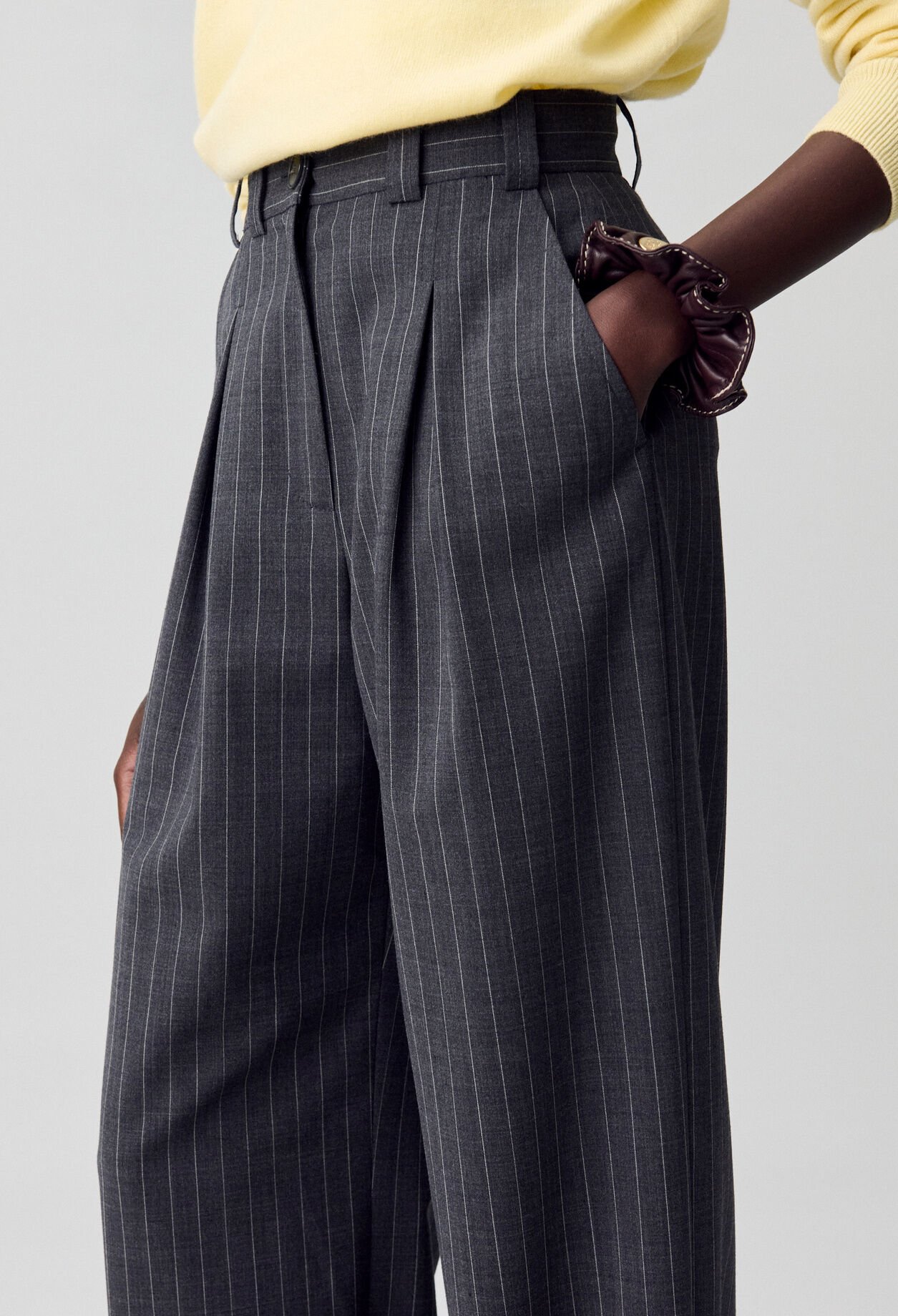 Pantalon droit taille haute
