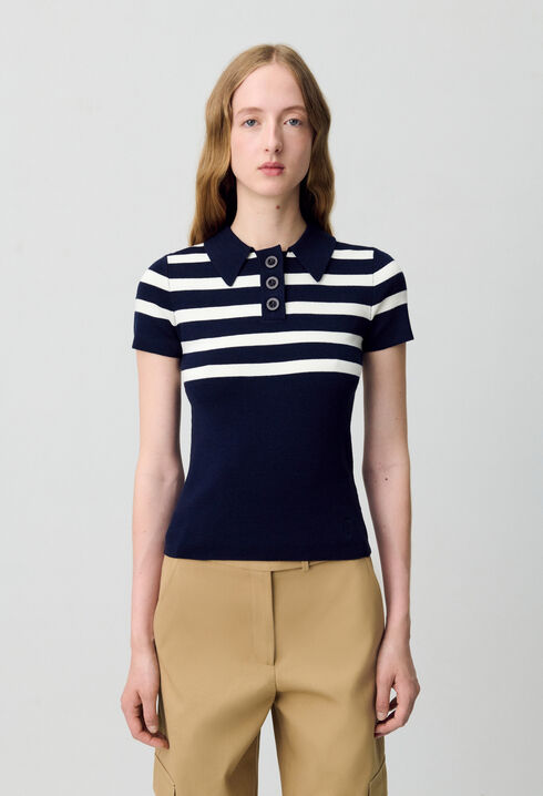 Top polo maille fine