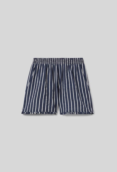 Striped ruffled shorts
