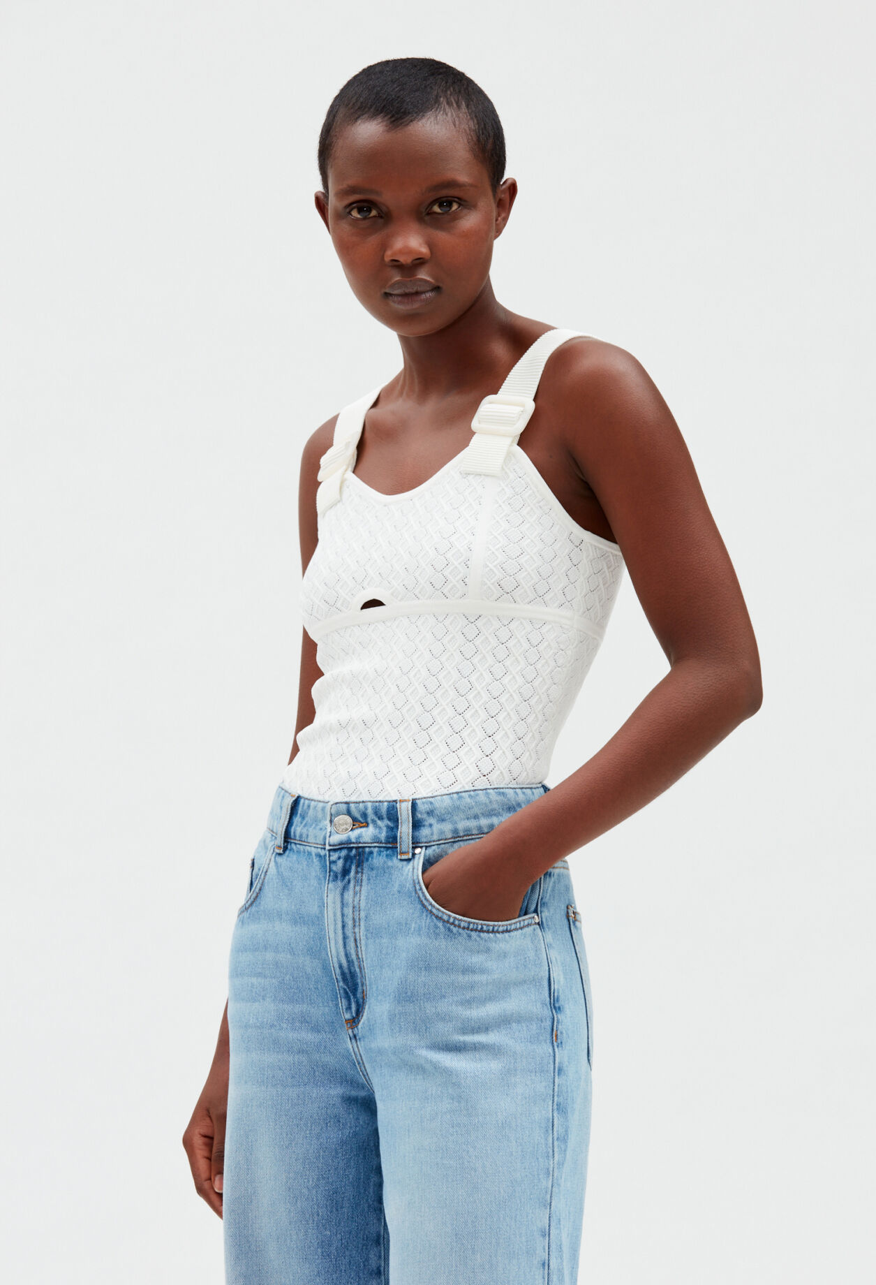 Off-white knitted vest top