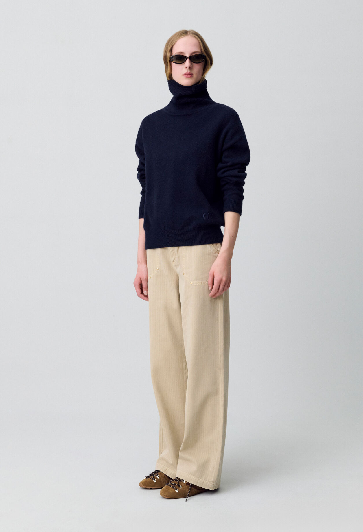 Pull cachemire bleu marine