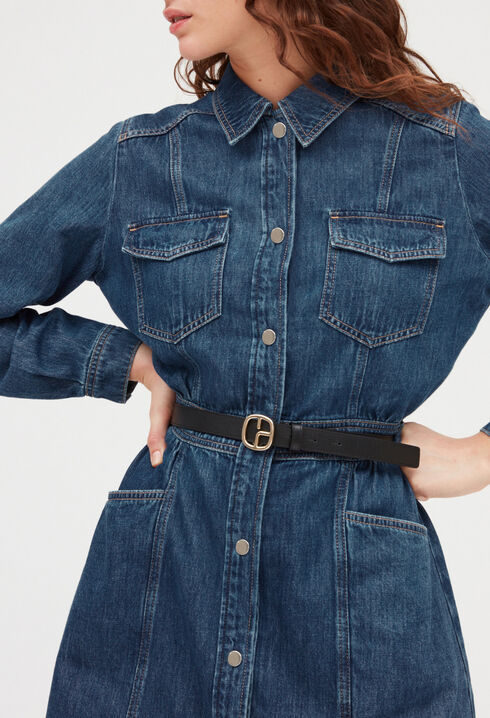 Robe courte denim mid-blue