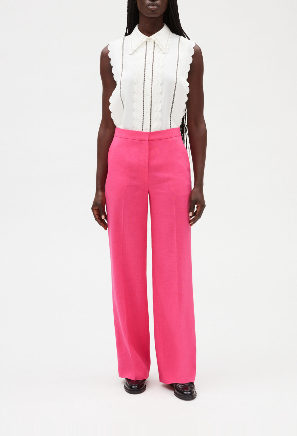 Pantalon large rose