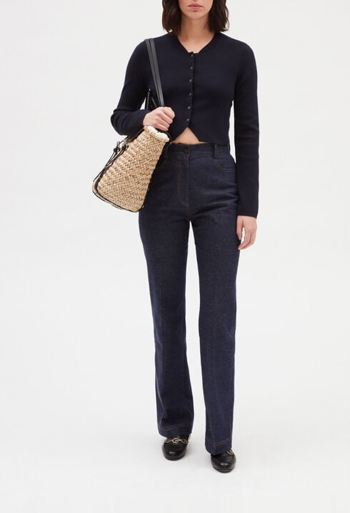 Cardigan court manches longues