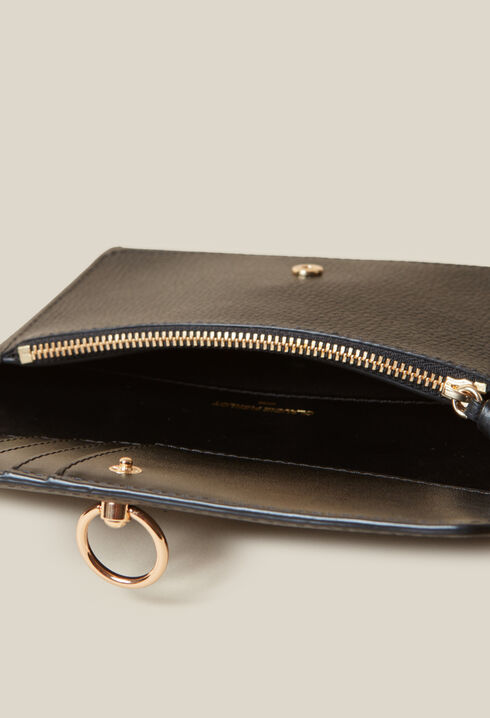 Pochette large cuir grainé