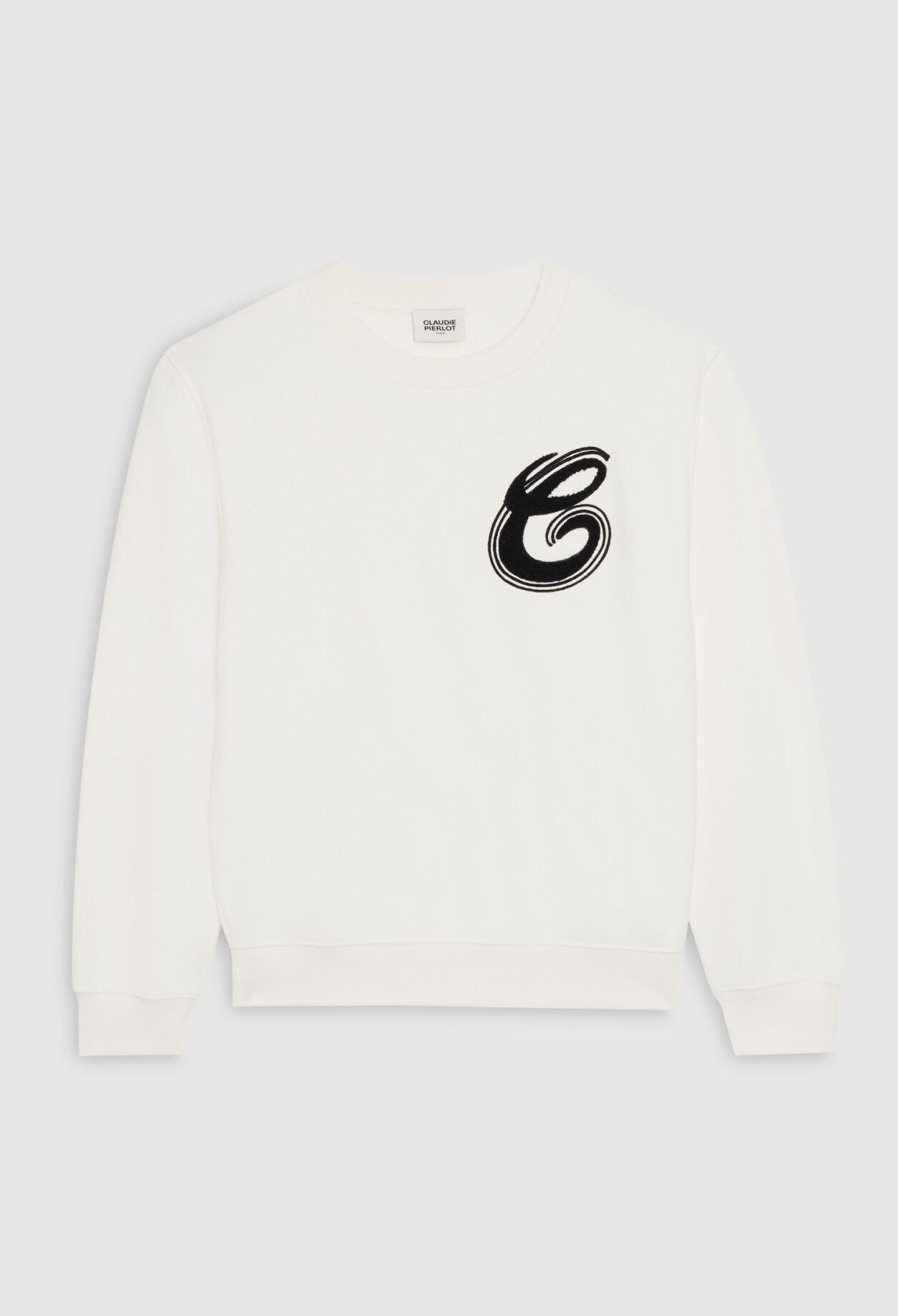 Sweatshirt ecru with C patch