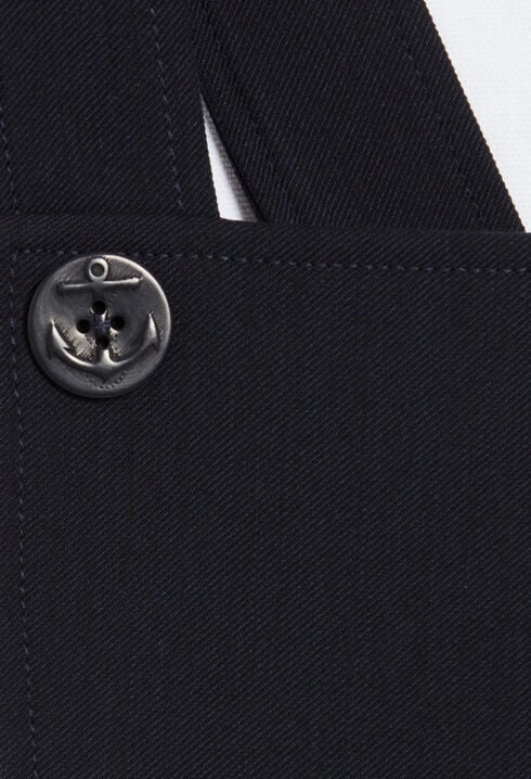 Short navy dress with straps